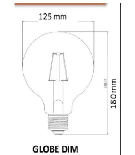 Imagen 2 de 4 de Lámpara Led Osram Globe Ambar 7.5w=55w Dimerizable Luz Cálida
