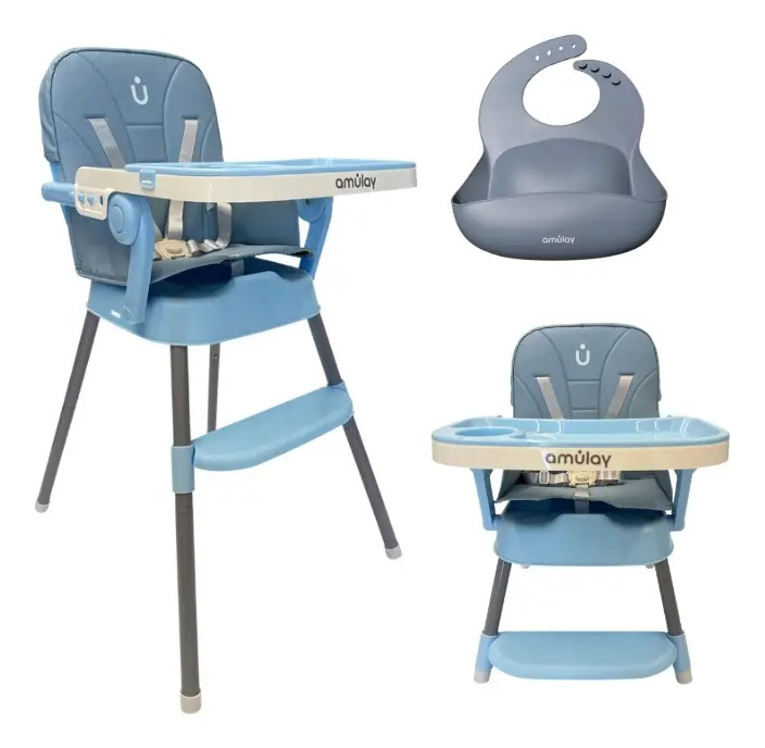 Imagen de Silla Periquera Para Bebe Alta Plegable Portatil 3 En 1 Color Azul