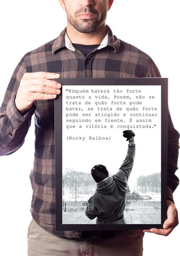 Quadro Filme Rocky Balboa Poster Com Frase