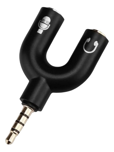 Adaptador De Plug 3.5mm A 2 Jack Micro Audio Negro