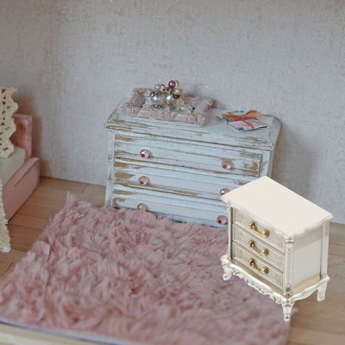 Mesita De Noche En Miniatura De Estilo Vintage Para Casa De