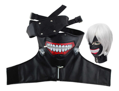 Imagen 3 de 3 de Máscara Kaneki + Peluca Cosplay Tokyo Ghoul Anime