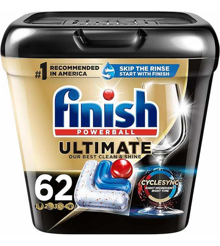 Finish Detergente Para Lavavajillas Ultimate 62 Tabletas