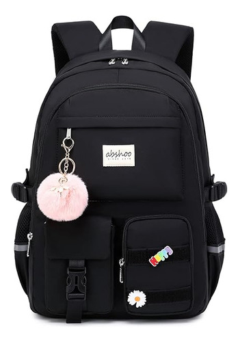 Mochila Abshoo Con Accesorios Escolar Negro