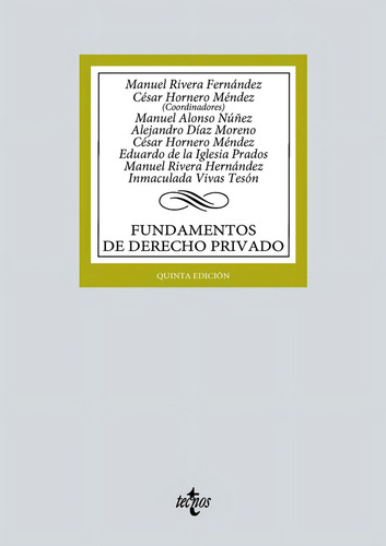 Fundamentos De Derecho Privado, De Rivera Fernández, Manuel., Vol. 1. Editorial Tecnos, Tapa Blanda En Spa, 2024