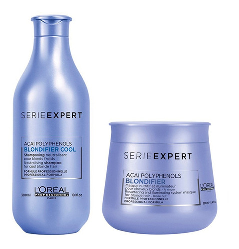 Shampoo X300 Ml Cool + Máscara X250 Ml Blondifier Loreal Pro