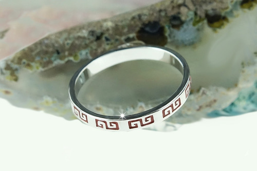 Imagen 3 de 10 de Anillo Romano Regalo Regalo Rojo Mujer Hombre Chapa Plata 2