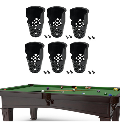 Mesa De Billar Con Bolsillos Para Mesa De Billar, 6 Piezas