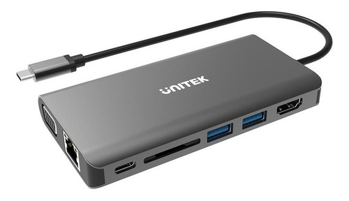 Hub Multipuerto Usb Tipo C A Hdmi Vga Usb 3.0 Rj45 Sd Unitek