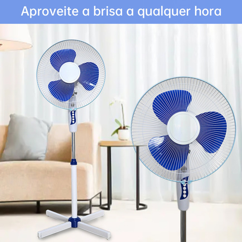 2 ventiladores de coluna portáteis, 220V, pedestal de 40 cm, grande grade de ventilação