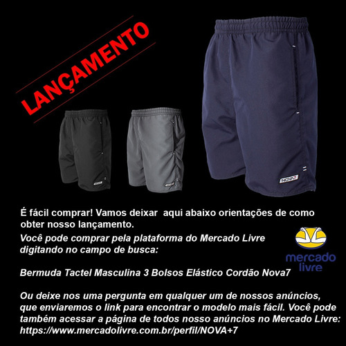 Short Tactel De Elástico Extra Plus Size Masculino 3 Bolsos