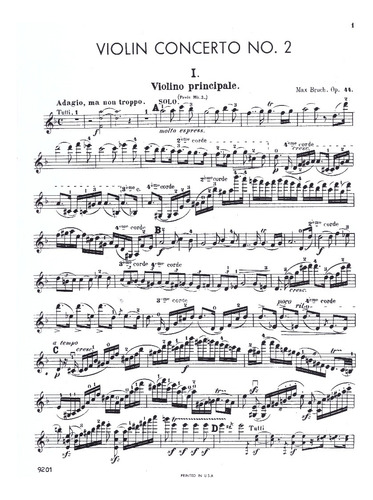 M. Bruch: Violín Concerto No. 2 In D Minor Op.44 For Violin