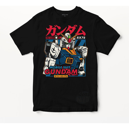 Remera Gundam 02 (negra:) Ideas Mvd