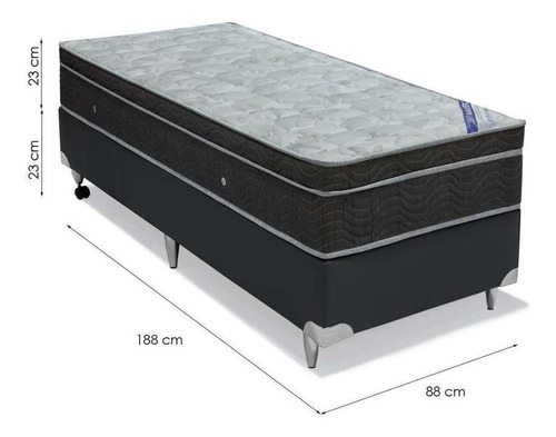 Conjunto Cama Box Cori Com Colchão Solteiro Molas Nanolas...