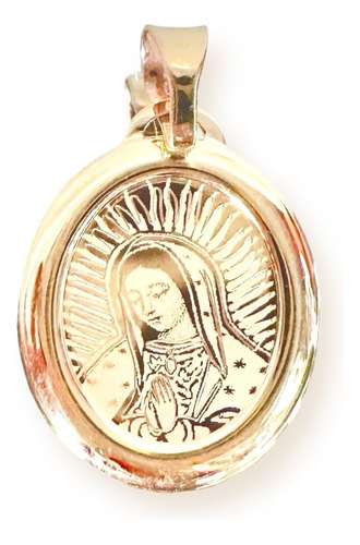 Medalla Chica Oval 1.7 Cm Virgen Guadalupe Laser Mc Oro 10k