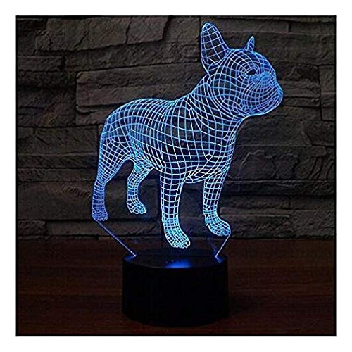 3d Perro Bulldog Francés Luz De Noche Toque Lámparas De Mesa