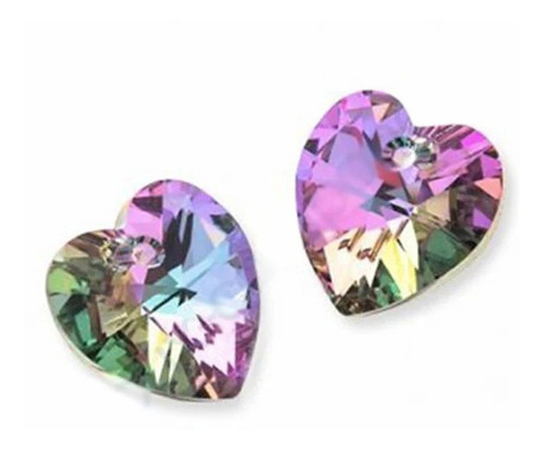 Dije Cristal Corazon 10mm Plata 925 Colores Vrs Encontralos Crystal Vitrail Light