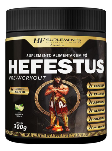 Hefestus Pré-workout 300g Sabor Limonada Suiça Hf Suplements