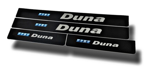 Cubre Zocalos Carbono Fiat Duna Logo Resinado