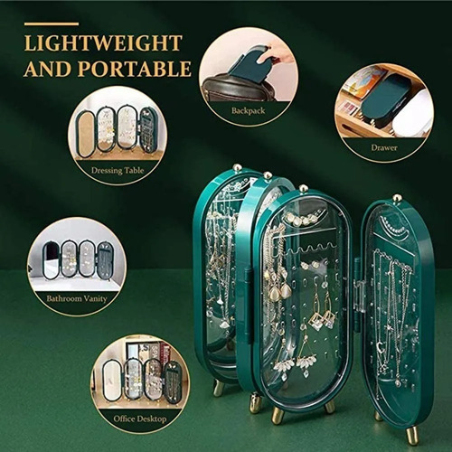 Imagen 4 de 10 de Organizador De Aros Anillos Joyero Plegable Portatil Premium