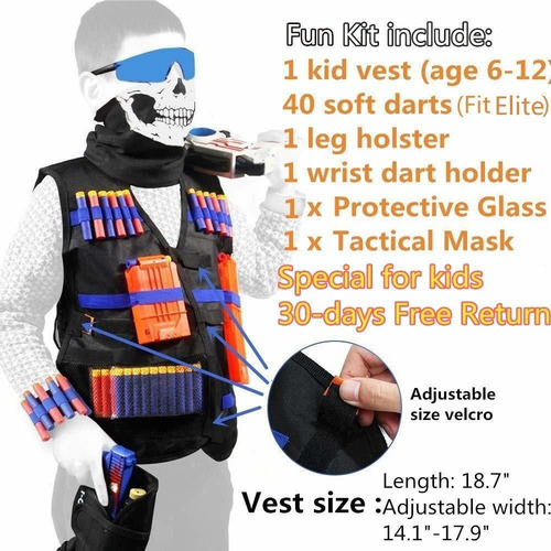 Imagen 2 de 4 de Kit De Chaleco Táctico Para Pistolas Nerf Para Niños Serie