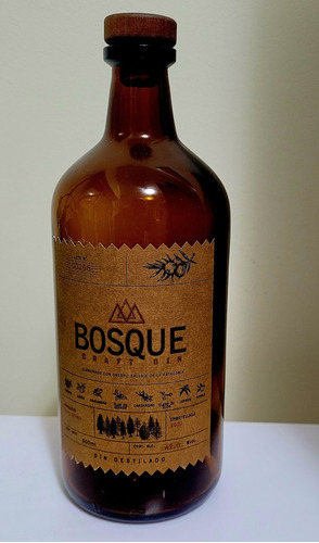 Botella Vacía Gin Bosque Craft 500cc Impecable Villa Urquiza