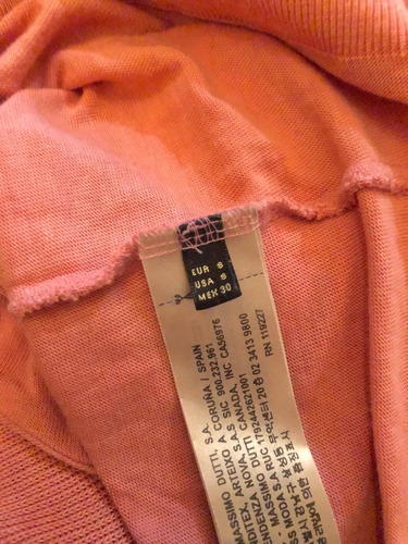 Sudadera Con Gorro Color Salmon Massimo Dutti Original (Usado)
