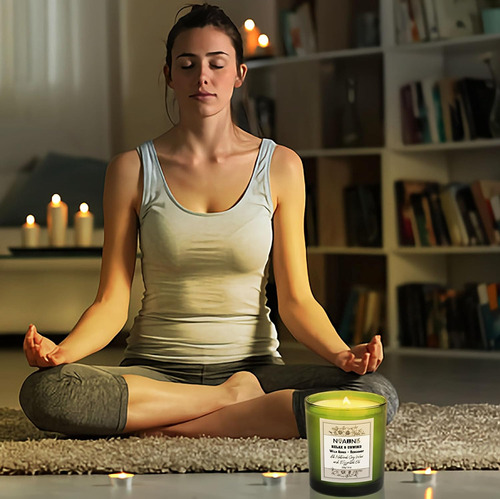 Vela De Cera De Soja Natural Y Aceite Esencial De Alta Calid