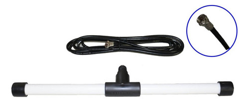 Antena Tv Hdtv Exterior Pvc 40cm Largo Con 3m Cable Lumihd Blanco