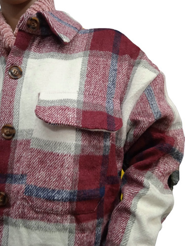 Imagen 5 de 5 de Leñadora Abrigada Camisa Tartan Cuadros Mujer Dama