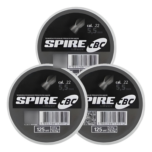 3 Chumbinhos Spire Silver 5.5mm 125 Un/cd Cbc
