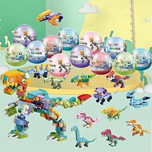 Set 12 Dinosaurios T-rex Bloques De Construccion Armables
