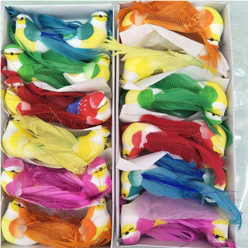 12 Piezas Coloridas Plumas De Espuma Artificial De Aves En