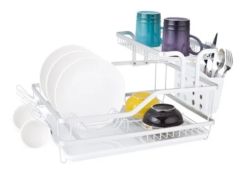 comprar Secaplatos Escurridor Platos Y Cubiertos Aluminio Classic Color Blanco