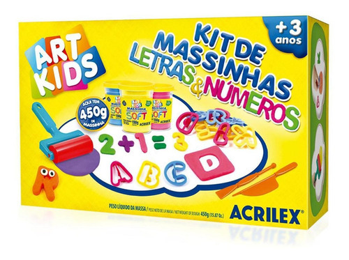 Kit De Massinhas Letras E Números 450g - Acrilex