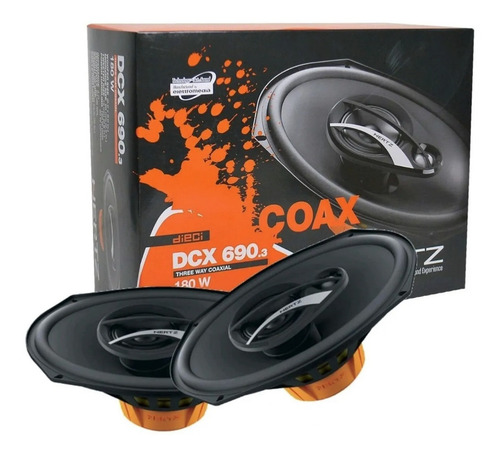 Kit Hertz 6x9 Alto Falantes Dcx 180w Rms 690.3 Triaxial Par Cor Preto