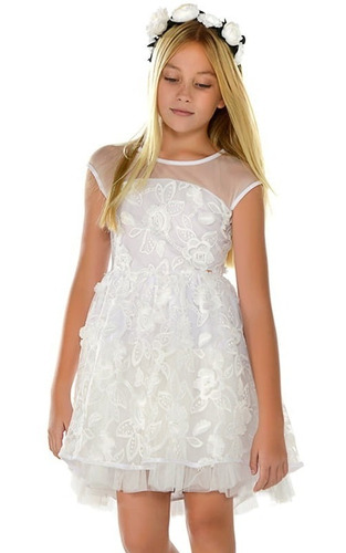 Vestido. Color Blanco. Marca Mayoral. Modelo 6913. Talla 18a