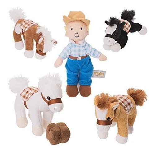 Prextex Plush Farm House Con Suaves Y Mimosos Caballos De Pe