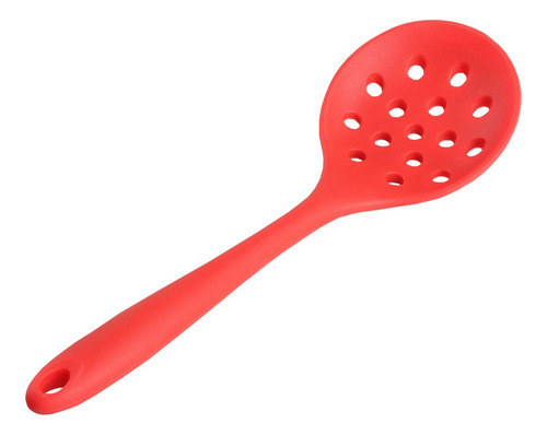 Imagem 2 de 7 de Kit Concha Colher Utensílios De Silicone Vermelho 5 Peças
