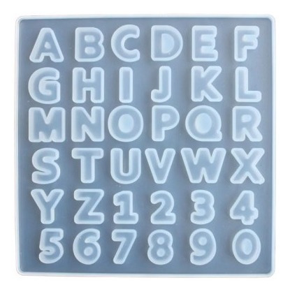 Imagen 2 de 10 de Molde Abecedario Chico Resina Llavero Alfabeto Letras