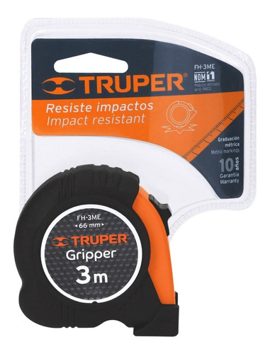 Flexómetro Contra Impacto, Graduación Métrica, 3 M, 13 Mm.