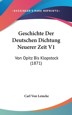 Libro Geschichte Der Deutschen Dichtung Neuerer Zeit V1: ...