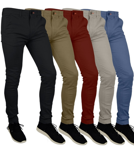 Lote De 3 Pantalones Skinny  Chinos Gabardina  Envió Gratis