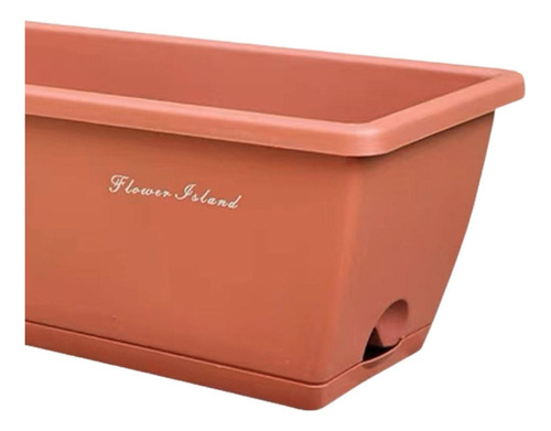Plantador De Caja De Ventana Con Agujeros De Drenaje Rojo