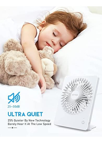 Ventilador De Escritorio Zuvas, Funciona Con Pilas, Recargab