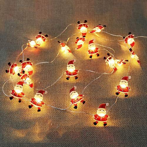 2024 Luces Navideñas Solares De Papá Noel De 40 Led Con