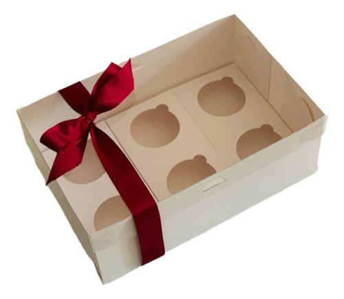 Caja  26 X 17 X 10 Tapa Acetato Con Porta Cupcakes (20 Unid)
