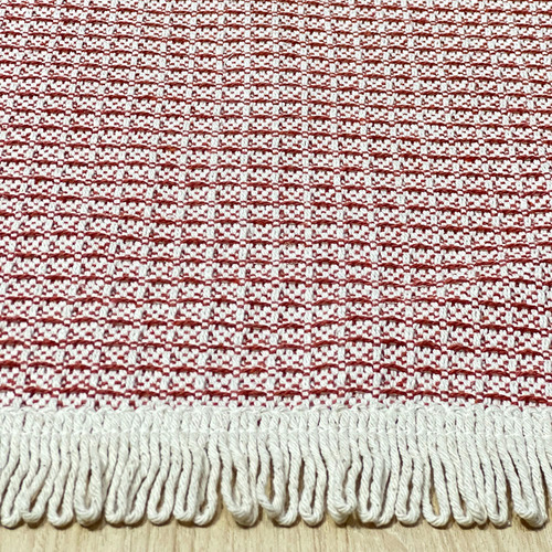 Jogo De Passadeira Tapete Algodão Quarto Cozinha Balãozinho Comprimento 145 Cm Cor Terracota Largura 45 Cm