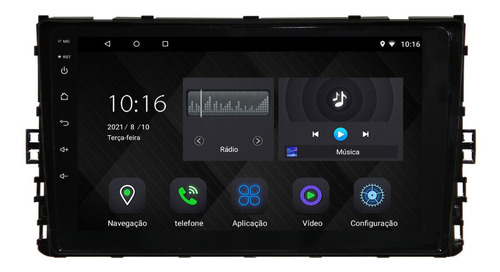Imagem 1 de 1 de Multimidia Android 10 Caska 2gb Volkswagen T-cross Carplay