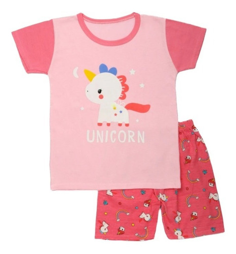 Pijama Infantil Unicorn Niña Pimenton Corto Verano